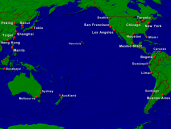 Pazifischer Ozean Städte + Grenzen 1600x1200